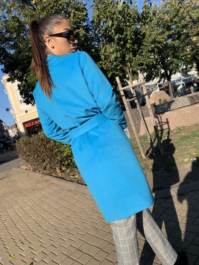 Дизайнерско късо палто/халат от кашмир и памук